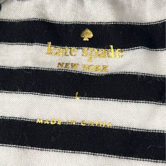 KATE Spade Broome Street Ruffle Topline On/Off The Shoulder Striped Shift Dress - Picture 6 of 7